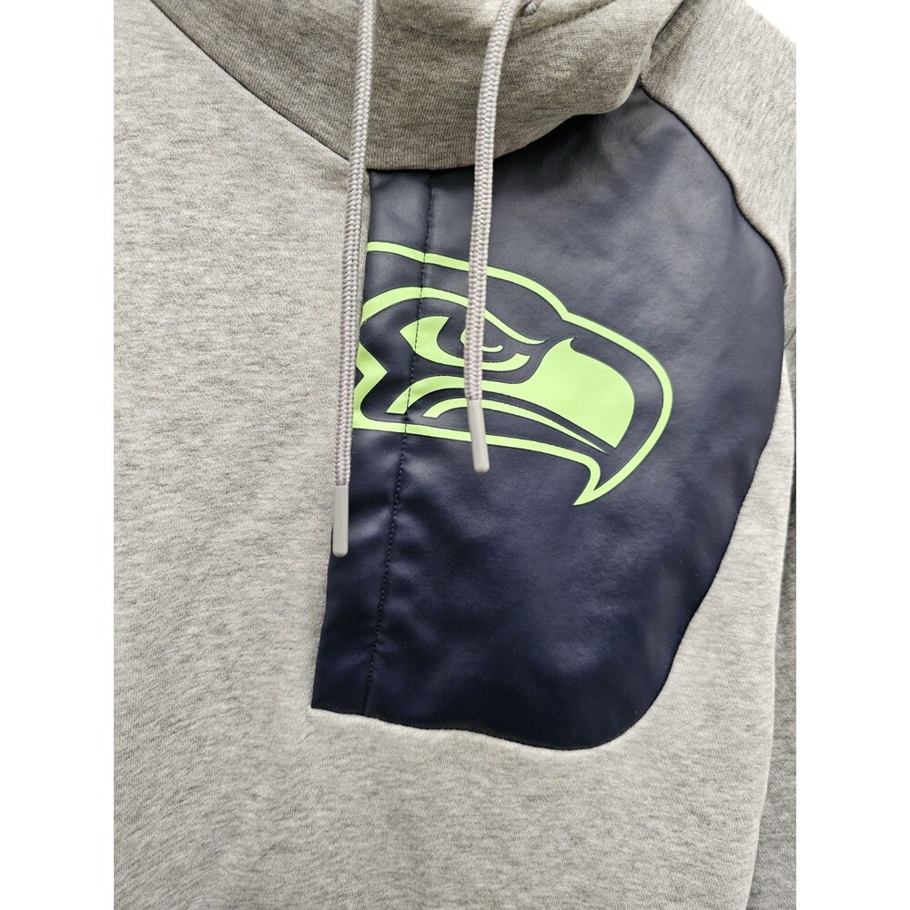 Nike Men's XL Seattle Seahawks NFL Logo Hoodie Cotton Pullover Sweatshirt Gray - Picture 4 of 13